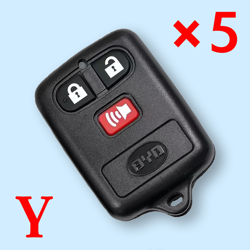 3 Buttons Remote Key Shell for BYD F3 - Pack of 5