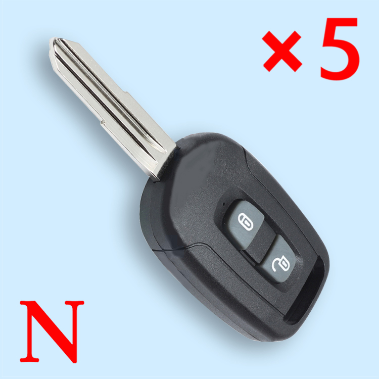 Replacement 2 Button Remote Key Blank Shell Case for Chevrolet Captiva - Pack of 5