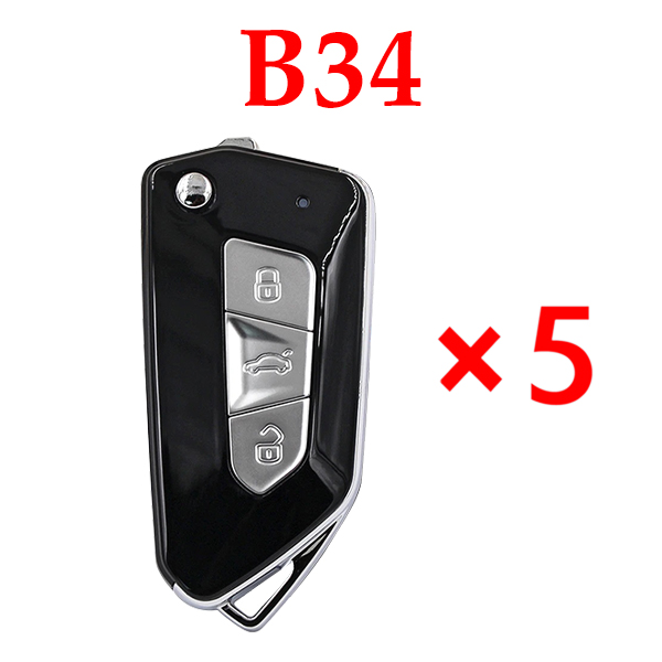 Original KEYDIY B34 Universal Remote Control 3 Button Remote Key for KD900 URG200 MINI KD KD-X2 KD-MAX Golf 8 Style - 5 pcs
