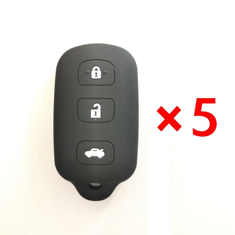 3 + 1 Buttons Silicone Key Cover for Toyota - Pack of 5