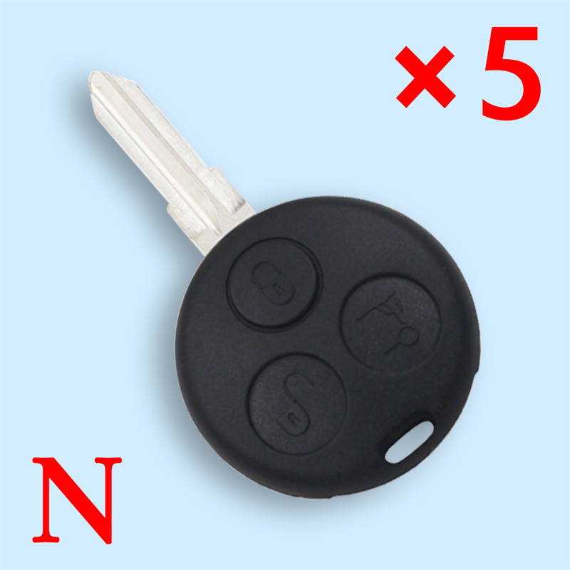 3 Buttons Key Shell for Smart - 5 pcs